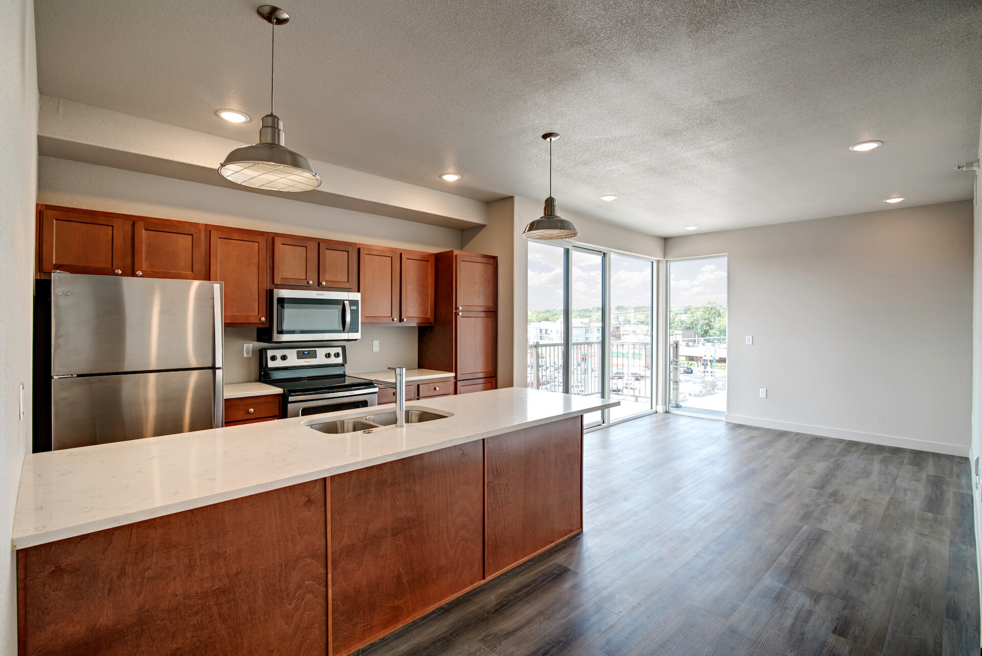 kitchen area of an apartment at 12b lofts